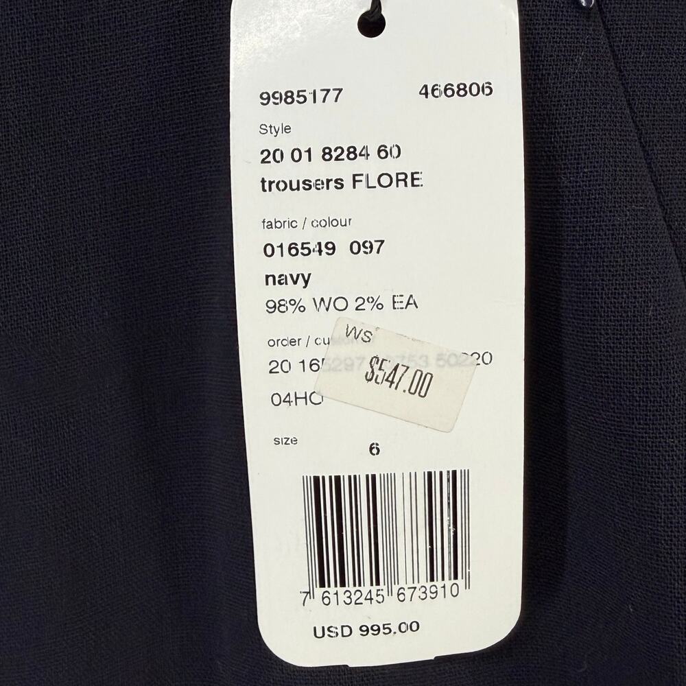 Akris Flore Navy Wool Stretch Tailored Trousers Womens 6 Quiet Luxury NWT $995 - Picture 13 of 15